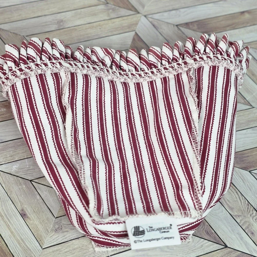 Longaberger Sweetheart Bouquet Red Ticking Basket Liner #23621 - New Without Tag